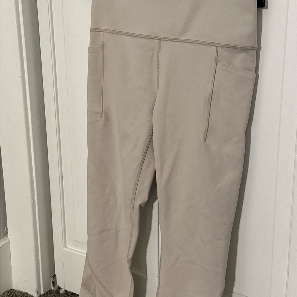 Beige High-Waisted Leggings
